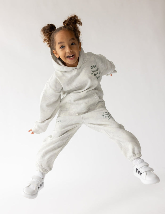 What a Friend in Jesus Camo Kids Hoodie Elevated Faith