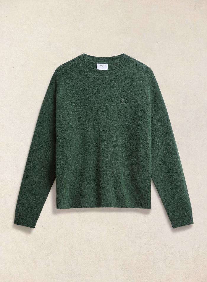 White Glove Boxy Crew Neck Jumper | Mohair | Forest