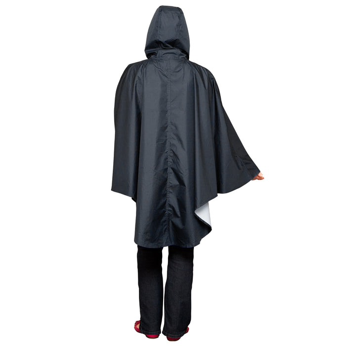 Women's Poncho in Black, back