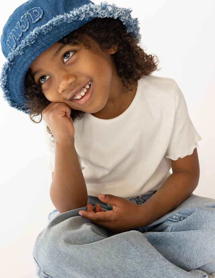 WWJD Denim Kids Bucket Hat Elevated Faith