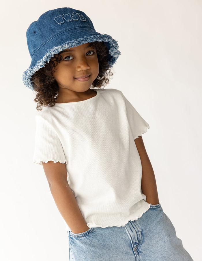WWJD Denim Kids Bucket Hat Elevated Faith