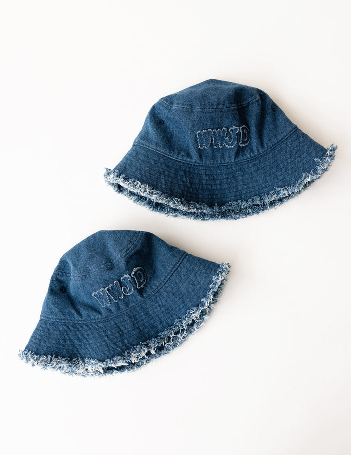 WWJD Denim Kids Bucket Hat Elevated Faith