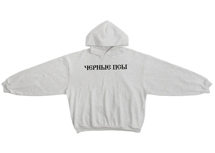 Yeezy Gosha Black Dogs Hoodie Heather Grey