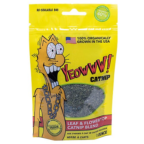 Yeowww! Organic Catnip Leaf & Flowertop Catnip Blend - DWPY7 - Reusable Bag - 1 oz - 1