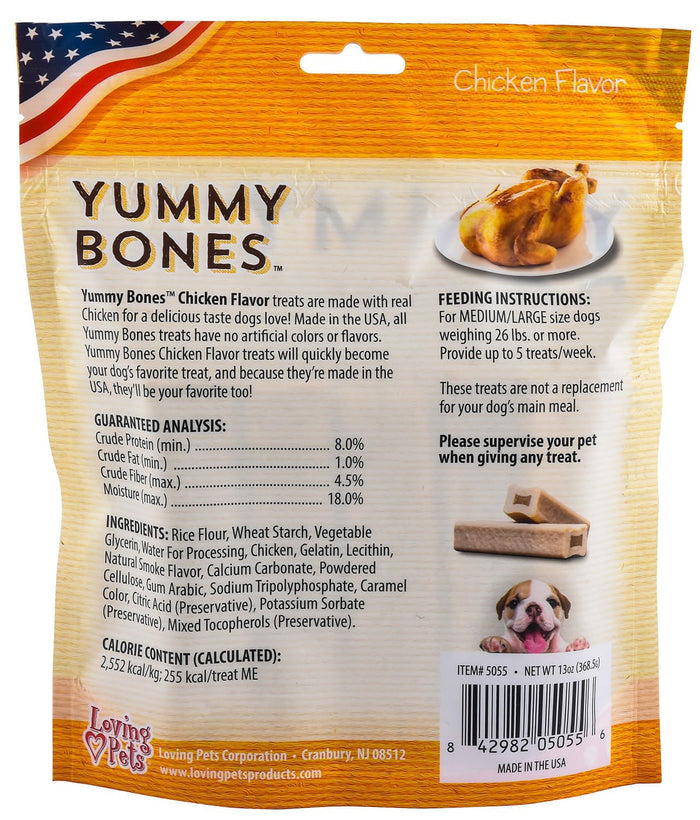 Yummy Bones Dog Treats, 13 oz - ZOS9 - Medium/Large - Chicken - 4