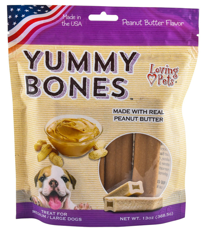 Yummy Bones Dog Treats, 13 oz - ZOSB - Medium/Large - Peanut Butter - 7