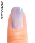Stickers ongles en gel Ziraya effet chromé mauve nacré, finition brillante irisée