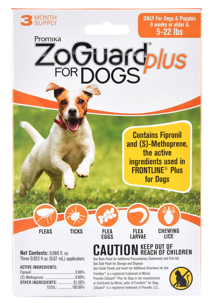 ZoGuard Plus for Dogs, 3 pack - RCHAB - 5 - 22 lbs - 1