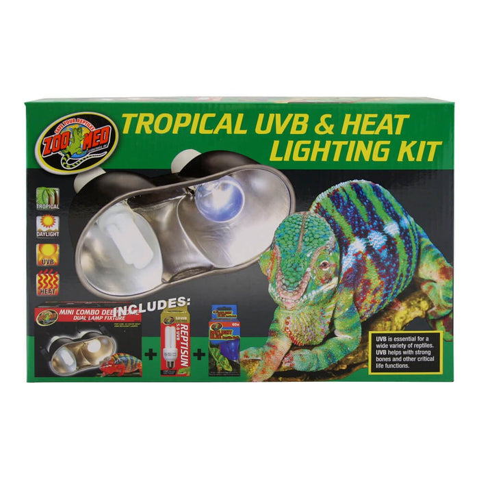 Zoo Med Tropical Reptile UVB and Heat Lighting Kit - 002ZOO-32230 - Black - 1