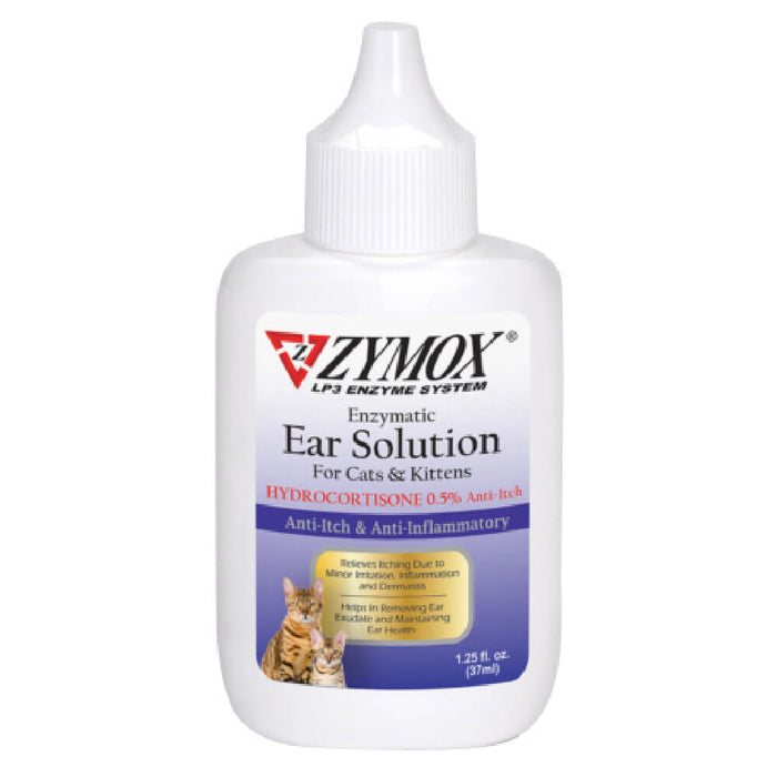 Zymox Cat/Kitten Ear Solution with .5% Hydrocortisone, 1.25 oz - 006PKB-01655 - 1