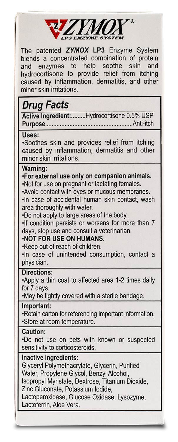 Zymox Topical Antimicrobial 0.5% Hydrocortisone for Dogs & Cats - PKBZ5 - Cream - 1 oz - 2